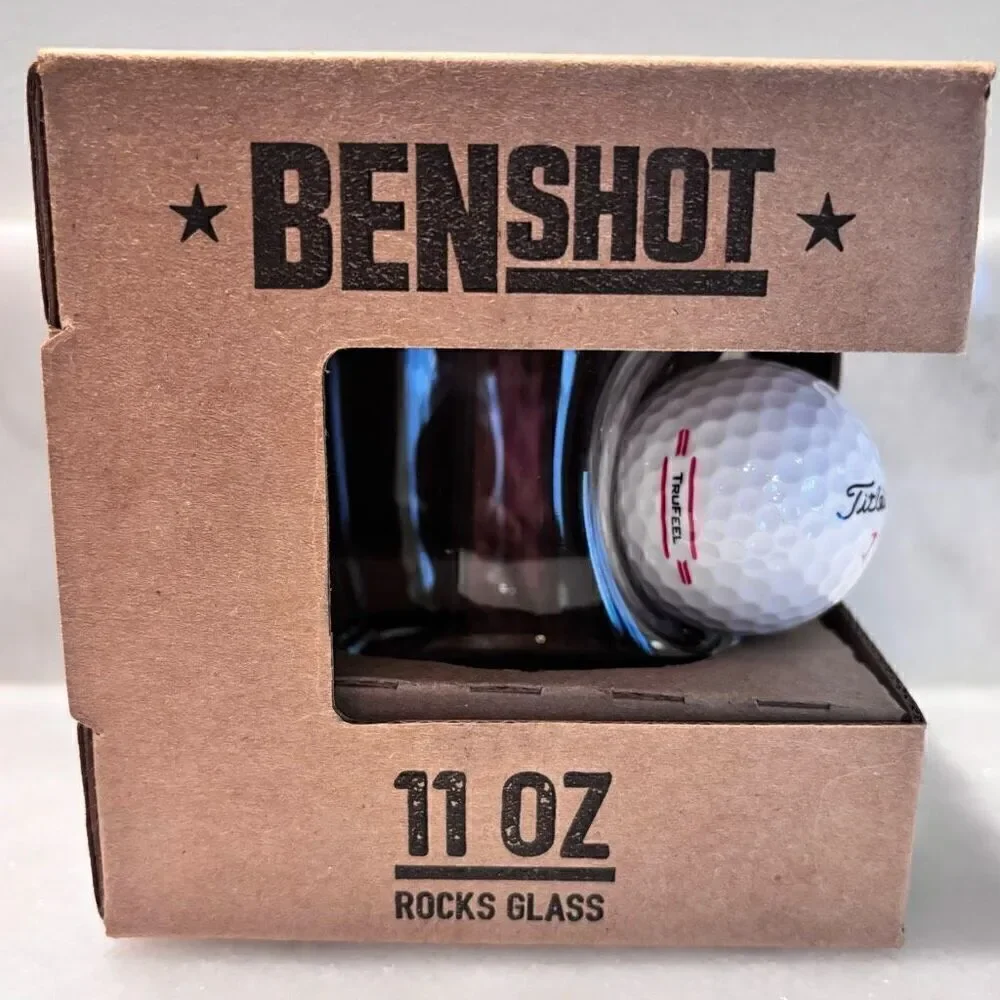 NWT Benshot Titleist Golf Ball Rocks Whiskey Glass Bar Drink Clear 11oz